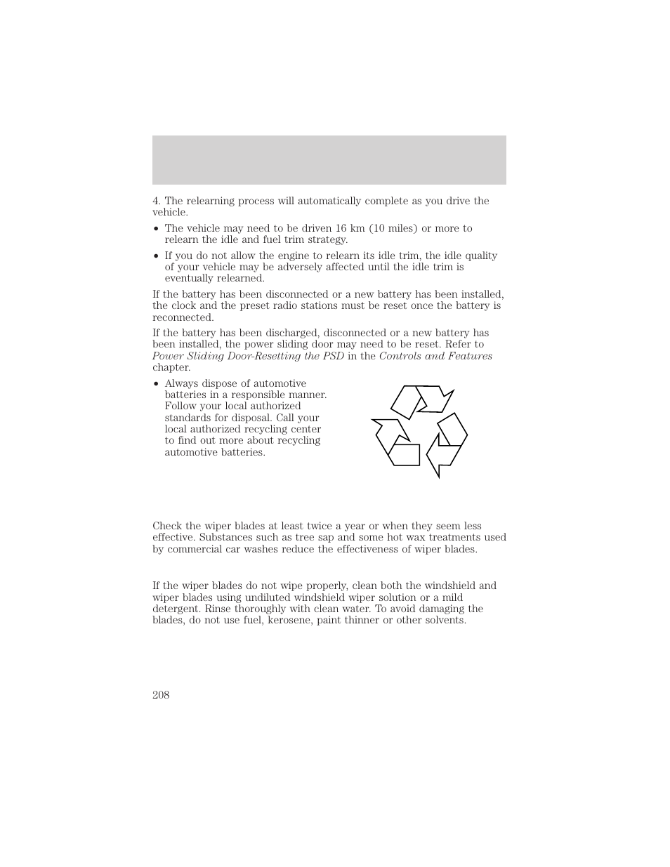 Maintenance and care | FORD 1999 Windstar User Manual | Page 208 / 248