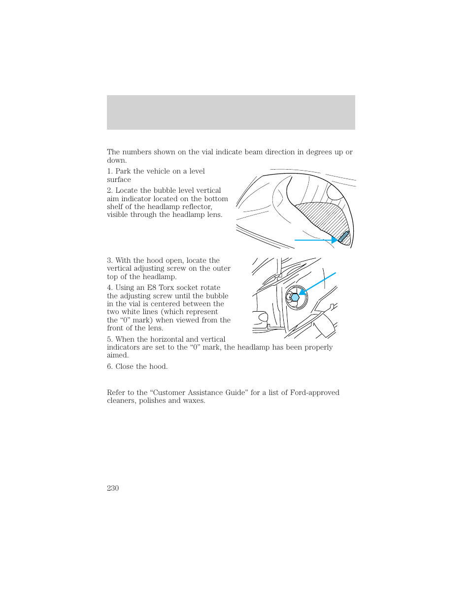 Maintenance and care | FORD 1999 Windstar User Manual | Page 230 / 248