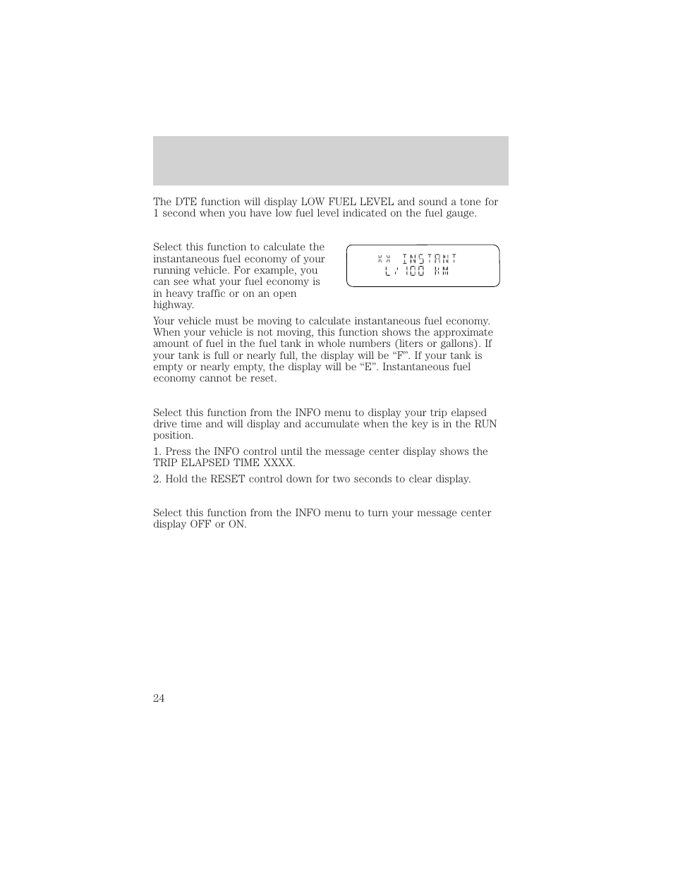 Instrumentation | FORD 1999 Windstar User Manual | Page 24 / 248