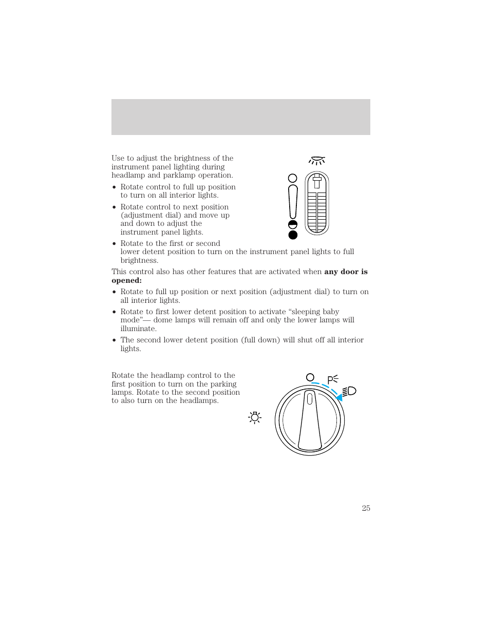 Controls and features | FORD 1999 Windstar User Manual | Page 25 / 248