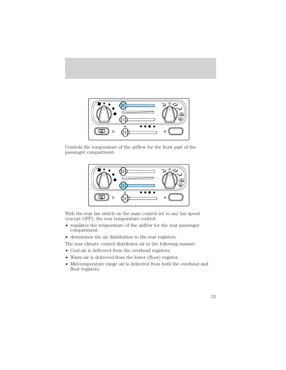 Controls and features | FORD 1999 Windstar User Manual | Page 31 / 248