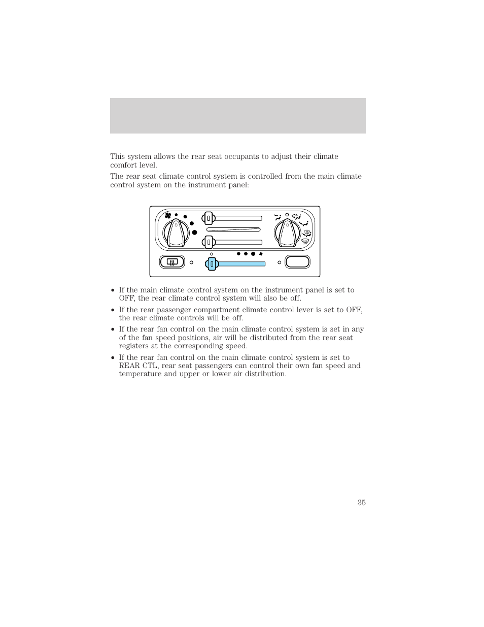 Controls and features | FORD 1999 Windstar User Manual | Page 35 / 248