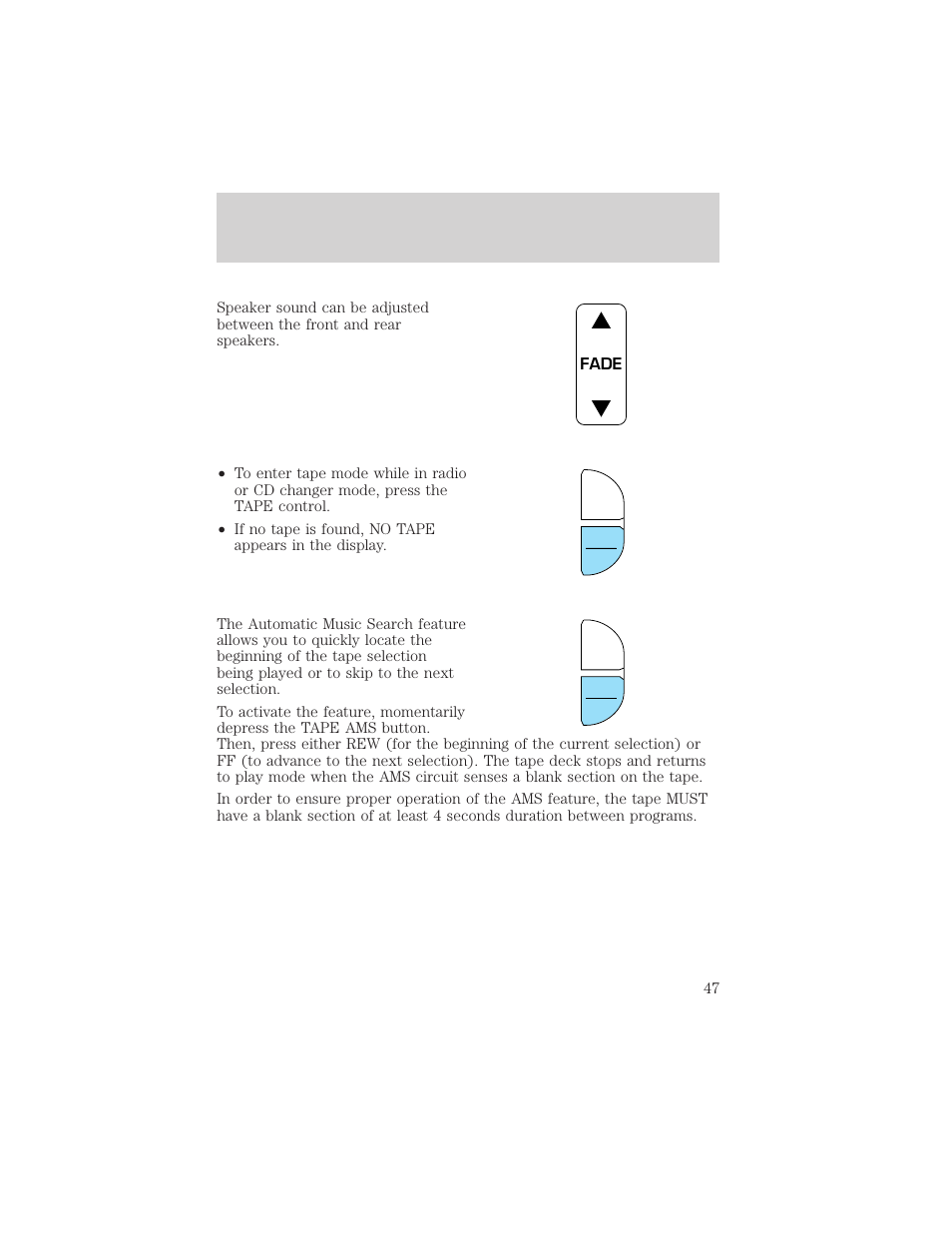 Clk controls and features | FORD 1999 Windstar User Manual | Page 47 / 248