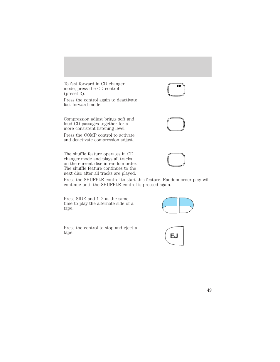 Controls and features | FORD 1999 Windstar User Manual | Page 49 / 248