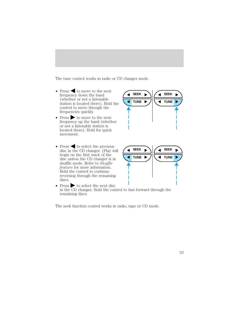 Controls and features | FORD 1999 Windstar User Manual | Page 53 / 248