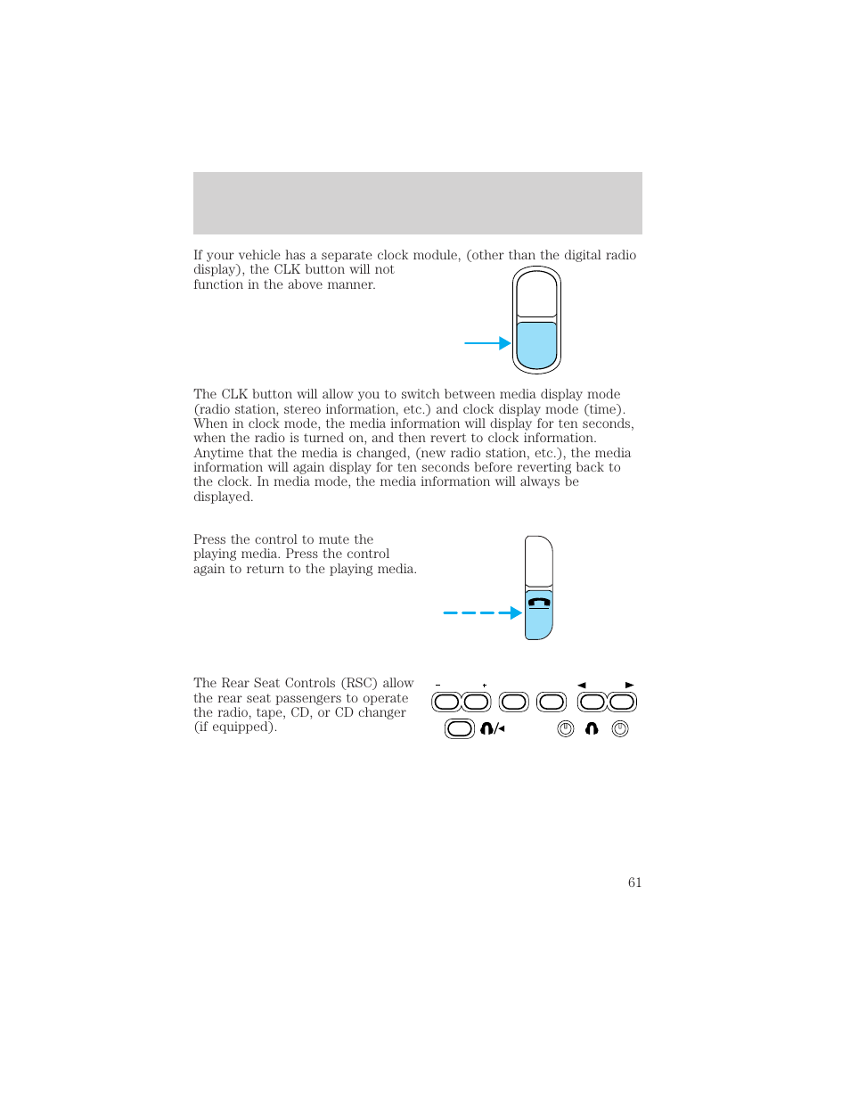 Auto clk, Controls and features | FORD 1999 Windstar User Manual | Page 61 / 248