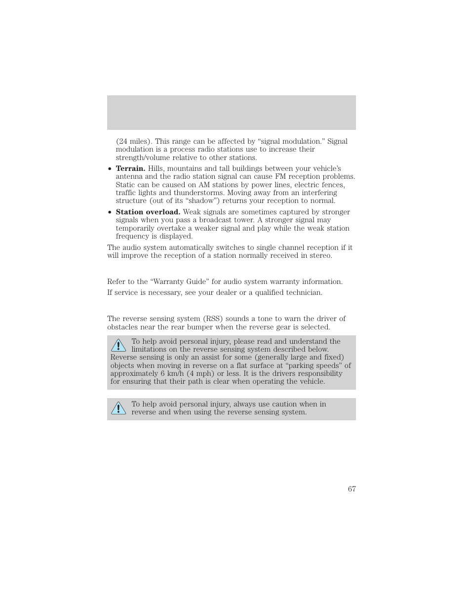 Controls and features | FORD 1999 Windstar User Manual | Page 67 / 248