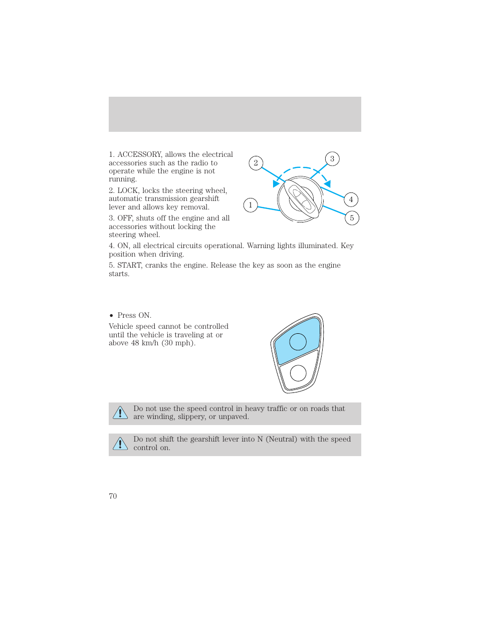 Controls and features | FORD 1999 Windstar User Manual | Page 70 / 248