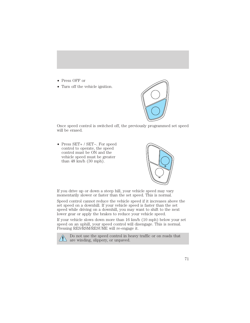 Controls and features | FORD 1999 Windstar User Manual | Page 71 / 248