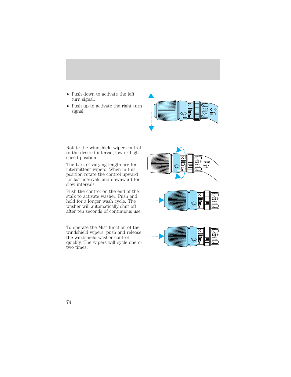 Controls and features | FORD 1999 Windstar User Manual | Page 74 / 248