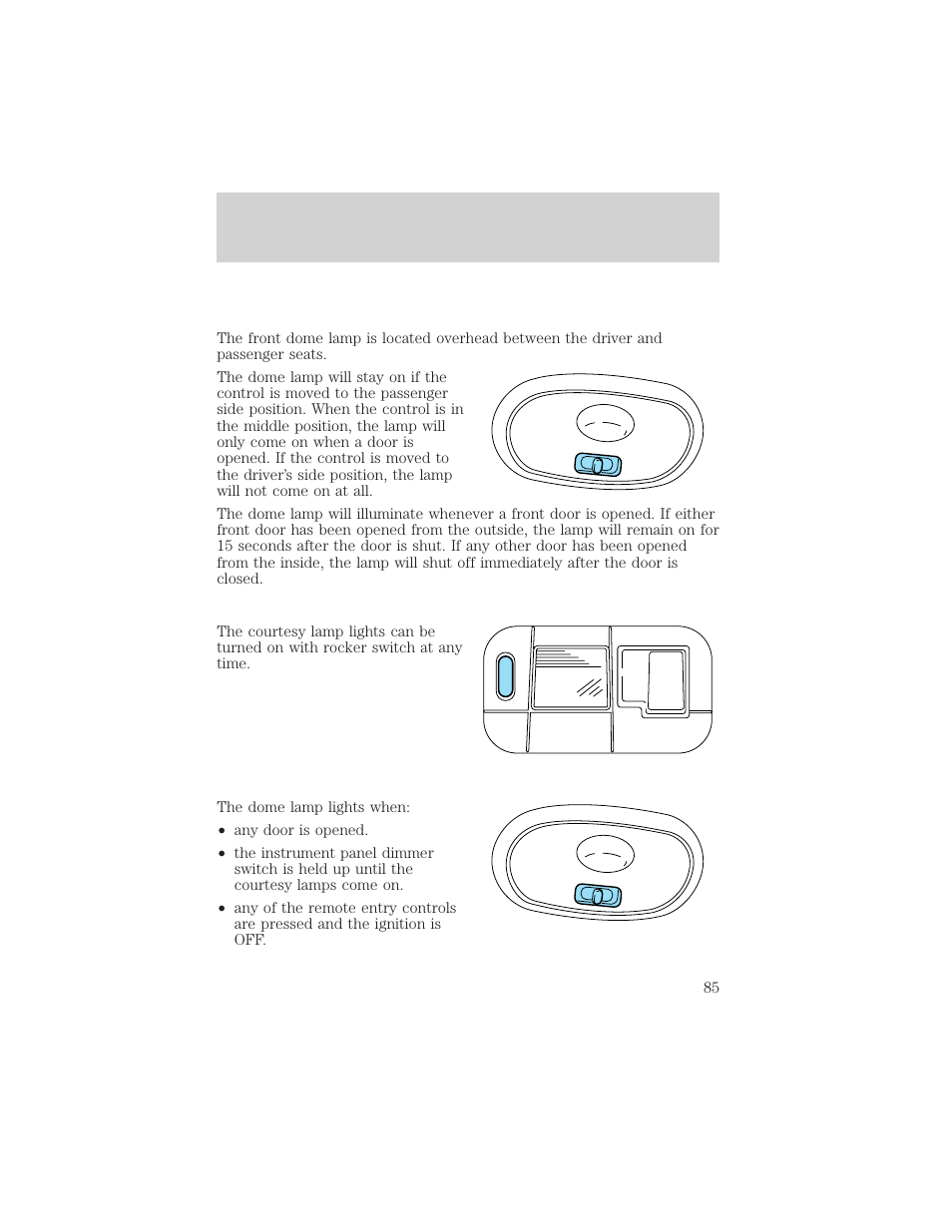 Controls and features | FORD 1999 Windstar User Manual | Page 85 / 248