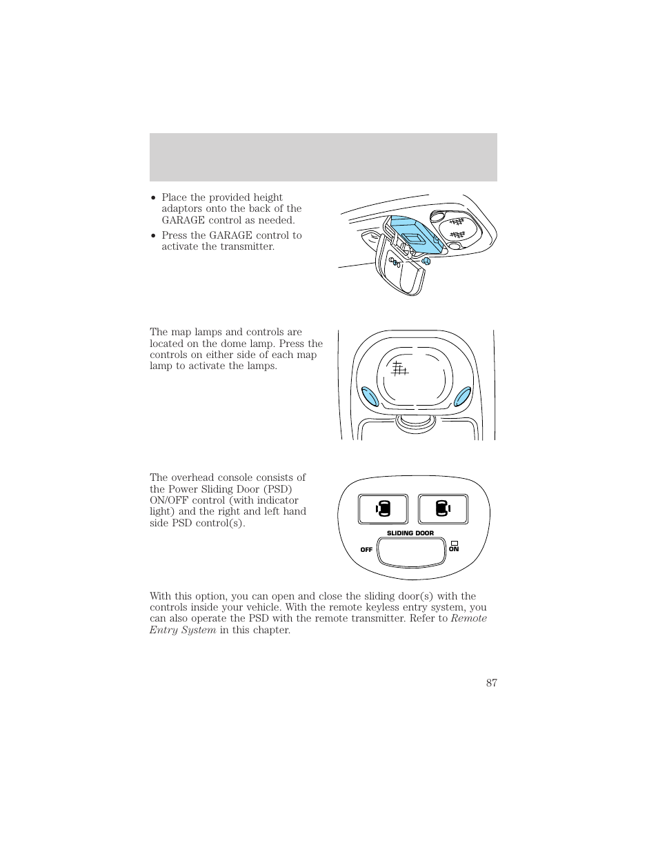 Controls and features | FORD 1999 Windstar User Manual | Page 87 / 248