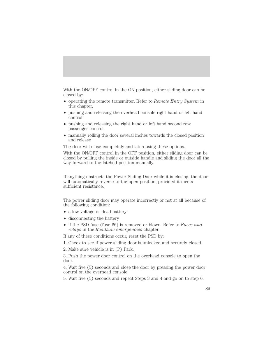 Controls and features | FORD 1999 Windstar User Manual | Page 89 / 248