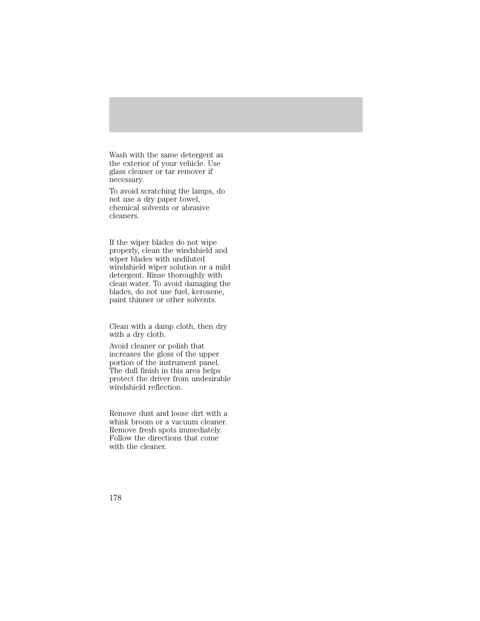 Maintenance and care | FORD 1998 Escort User Manual | Page 178 / 191