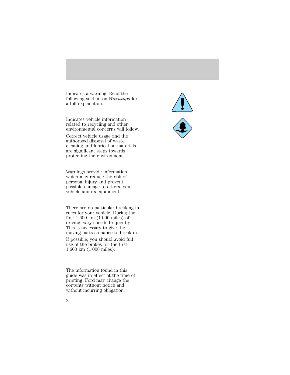 Introduction | FORD 1998 Escort User Manual | Page 2 / 191