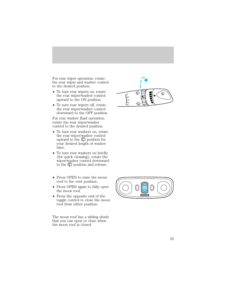 Controls and features | FORD 1998 Escort User Manual | Page 35 / 191