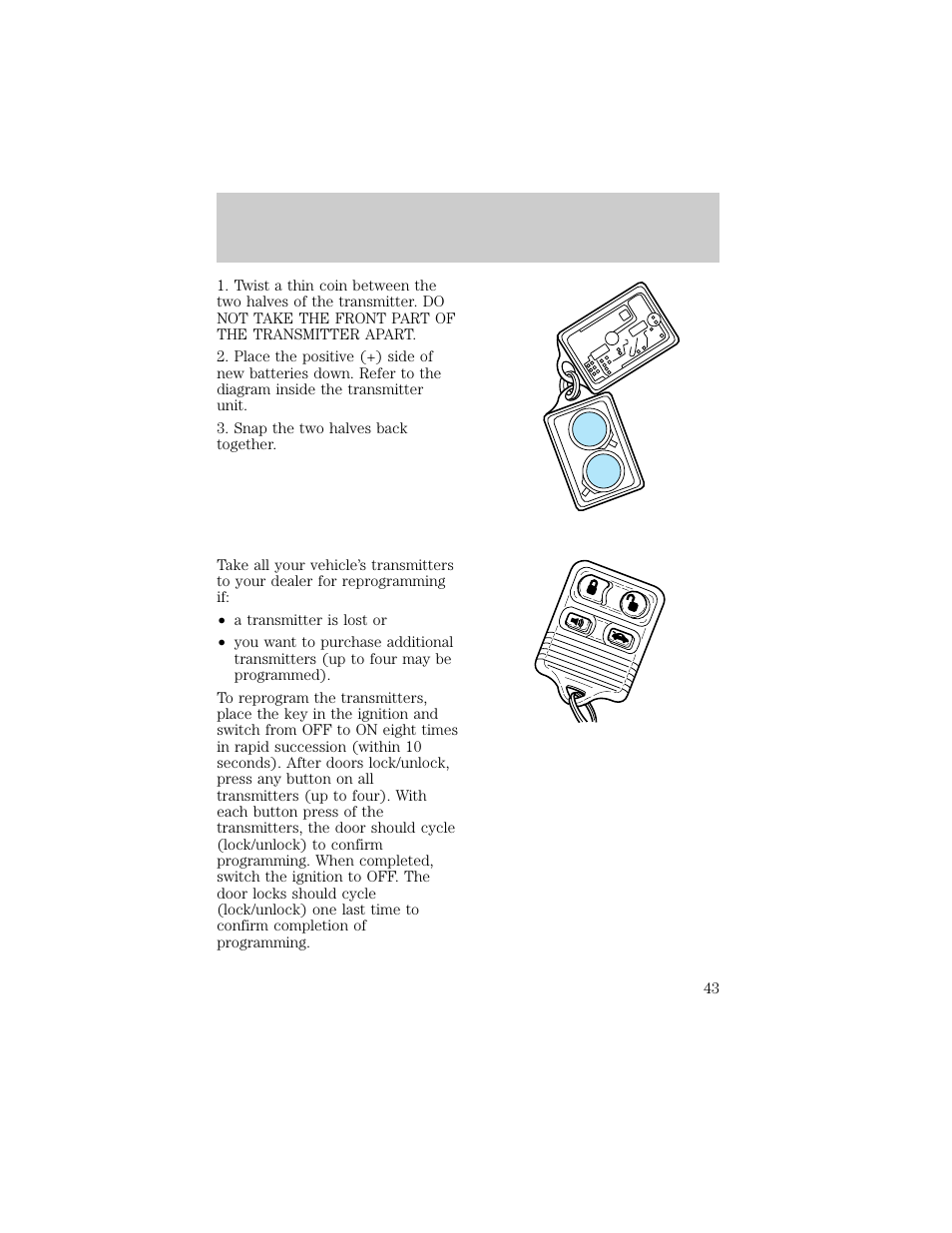 Controls and features | FORD 1998 Escort User Manual | Page 43 / 191