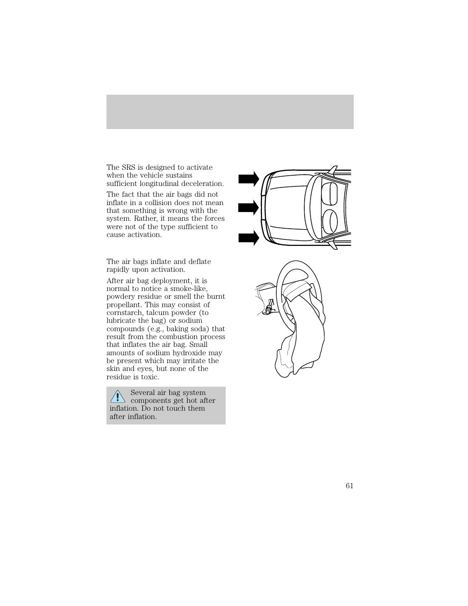 Seating and safety restraints | FORD 1998 Escort User Manual | Page 61 / 191