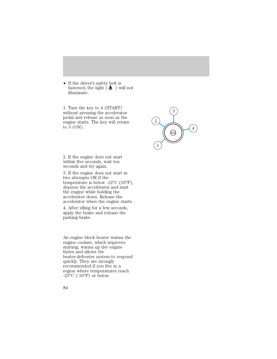 Starting | FORD 1998 Escort User Manual | Page 84 / 191