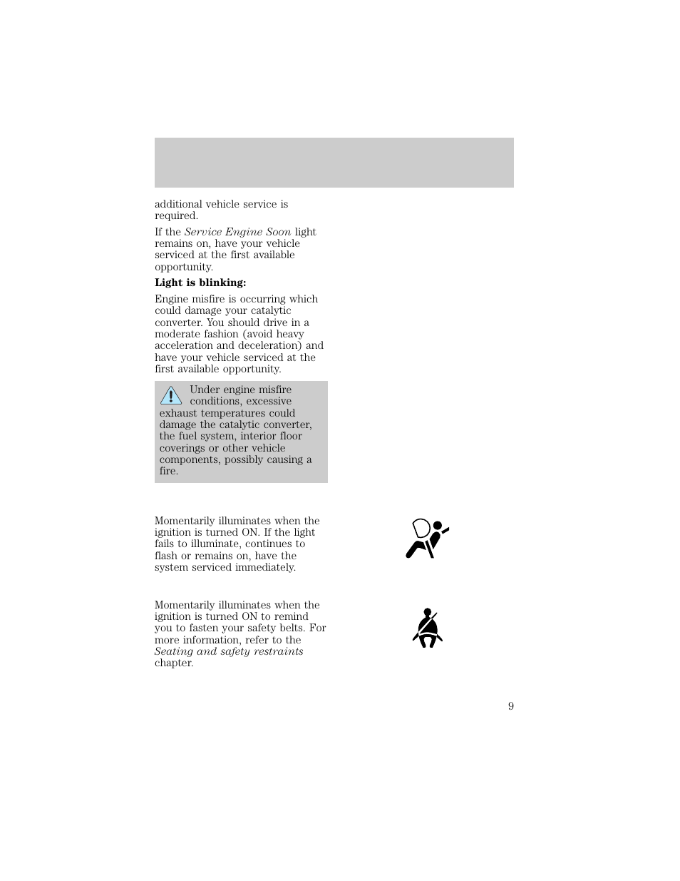 Instrumentation | FORD 1998 Escort User Manual | Page 9 / 191