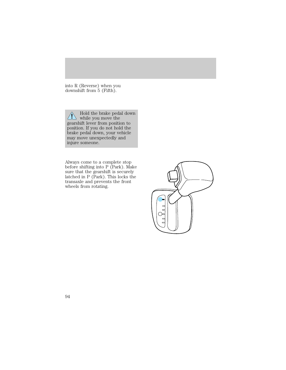 Driving | FORD 1998 Escort User Manual | Page 94 / 191