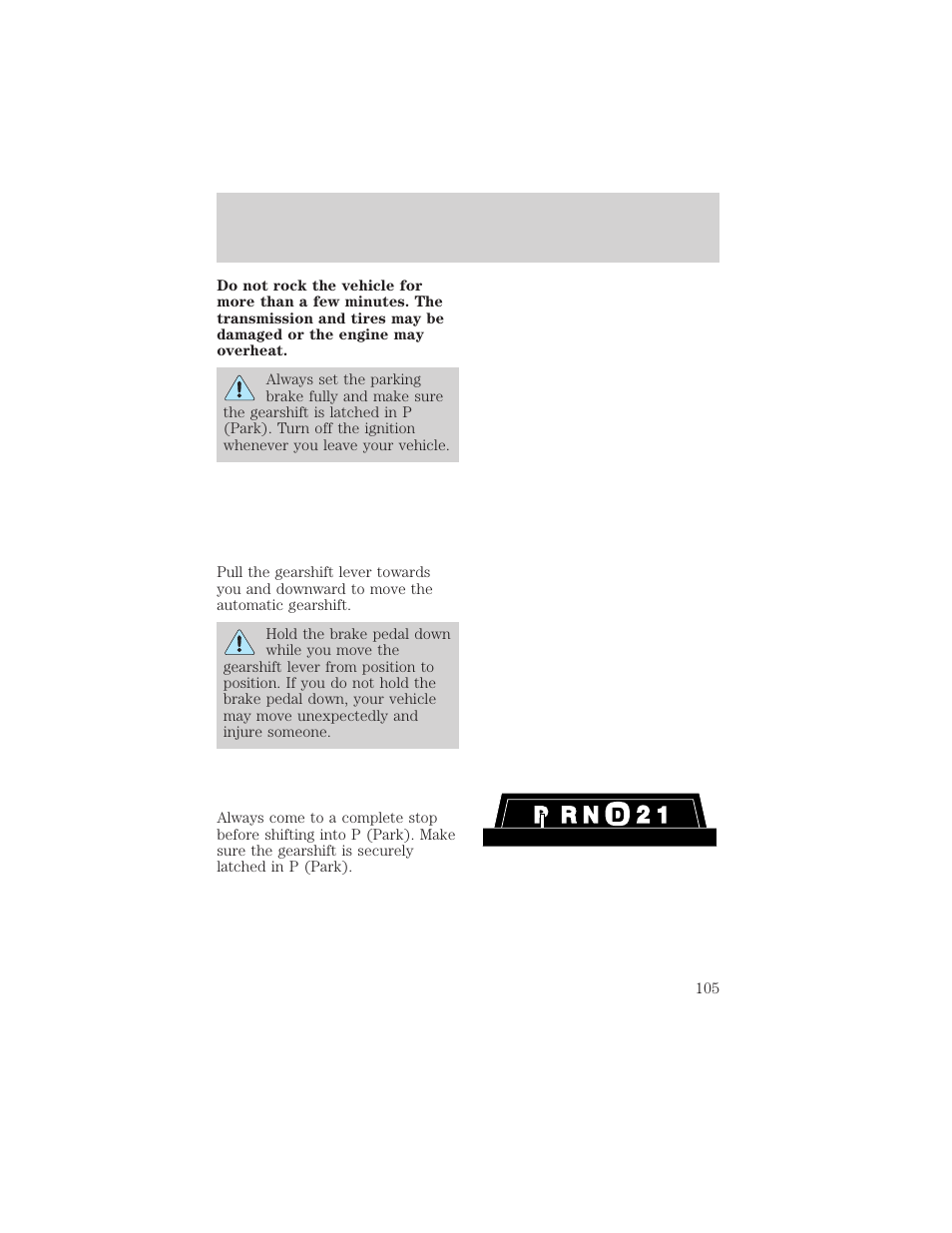 Driving | FORD 1998 Expedition User Manual | Page 105 / 216