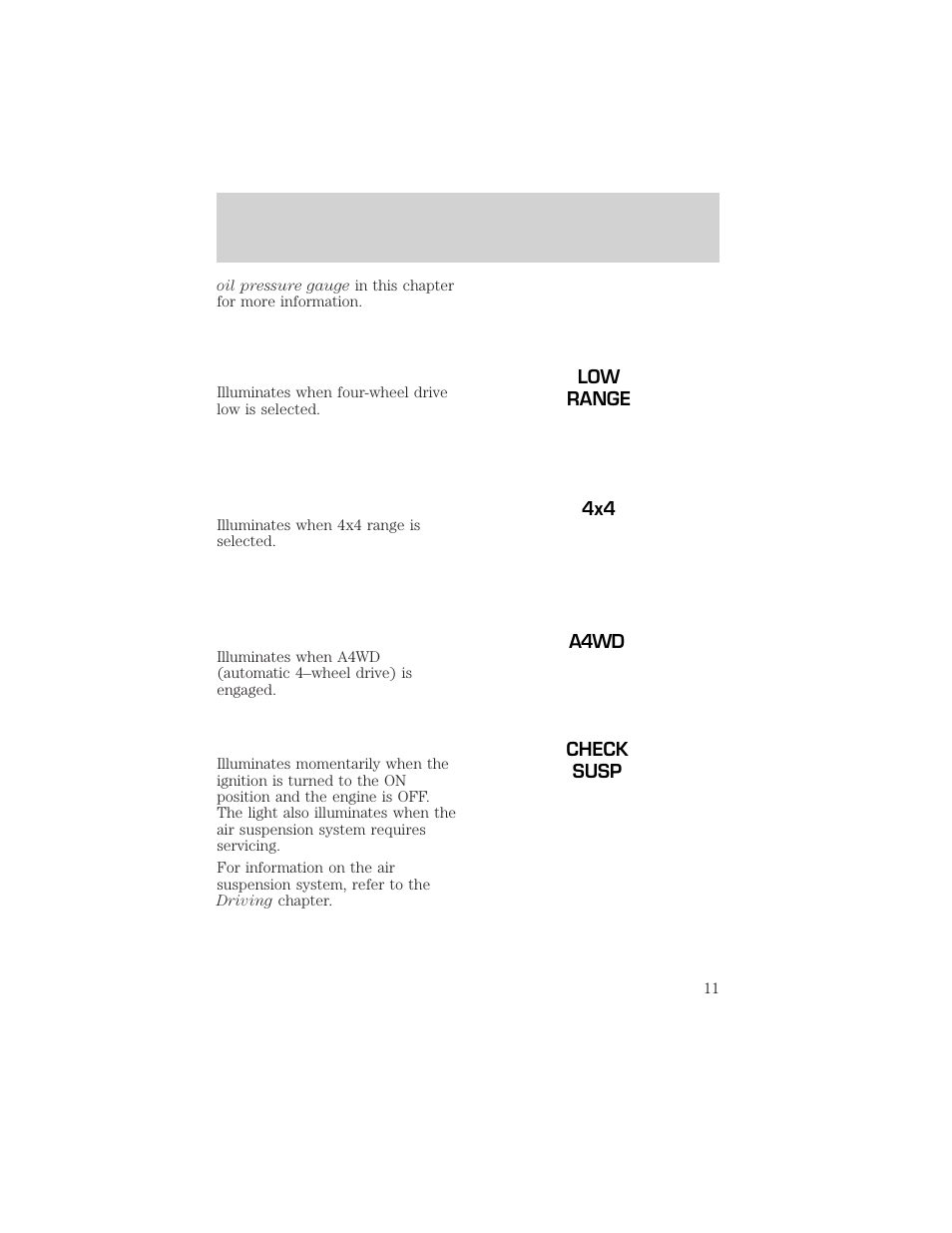 Instrumentation | FORD 1998 Expedition User Manual | Page 11 / 216