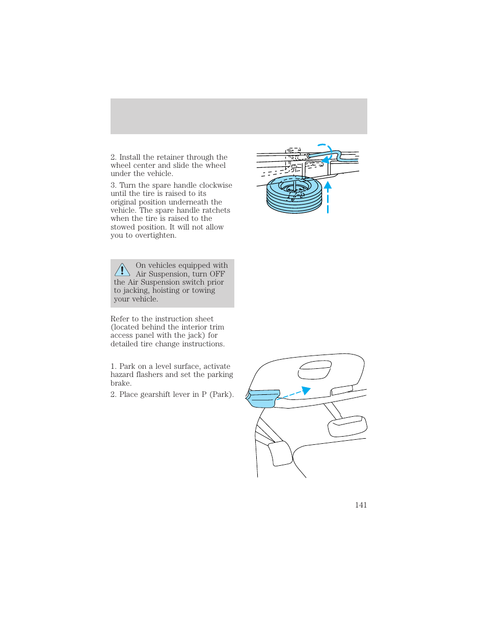 Roadside emergencies | FORD 1998 Expedition User Manual | Page 141 / 216