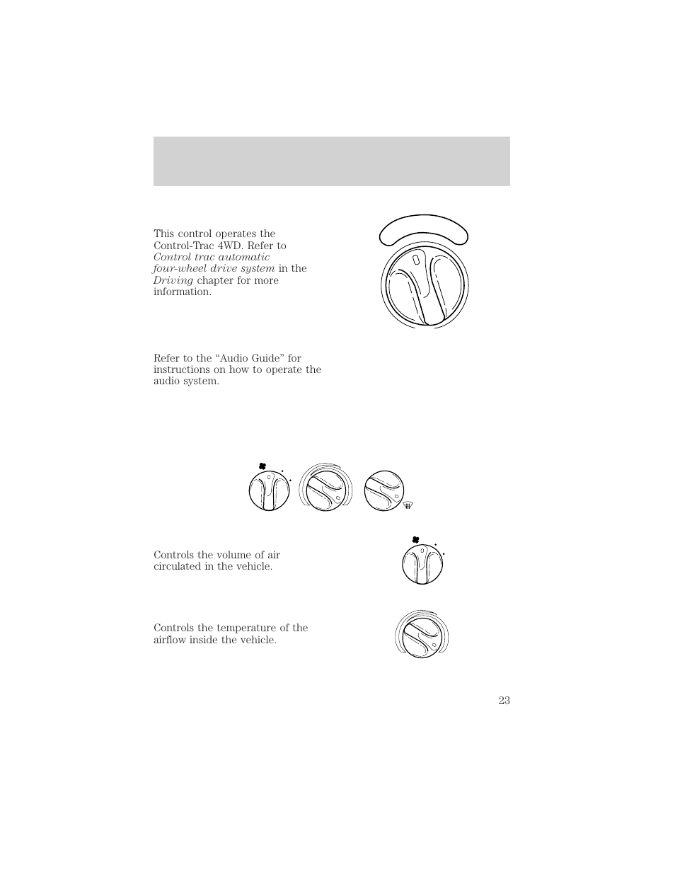 Controls and features, 4h 2h | FORD 1998 Expedition User Manual | Page 23 / 216