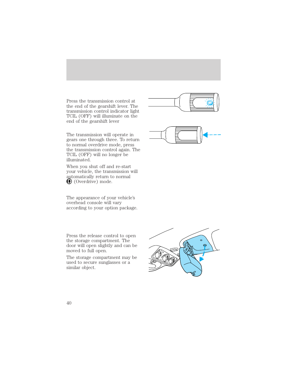 Controls and features | FORD 1998 Expedition User Manual | Page 40 / 216