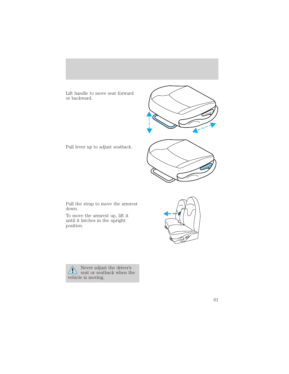 Seating and safety restraints | FORD 1998 Expedition User Manual | Page 61 / 216