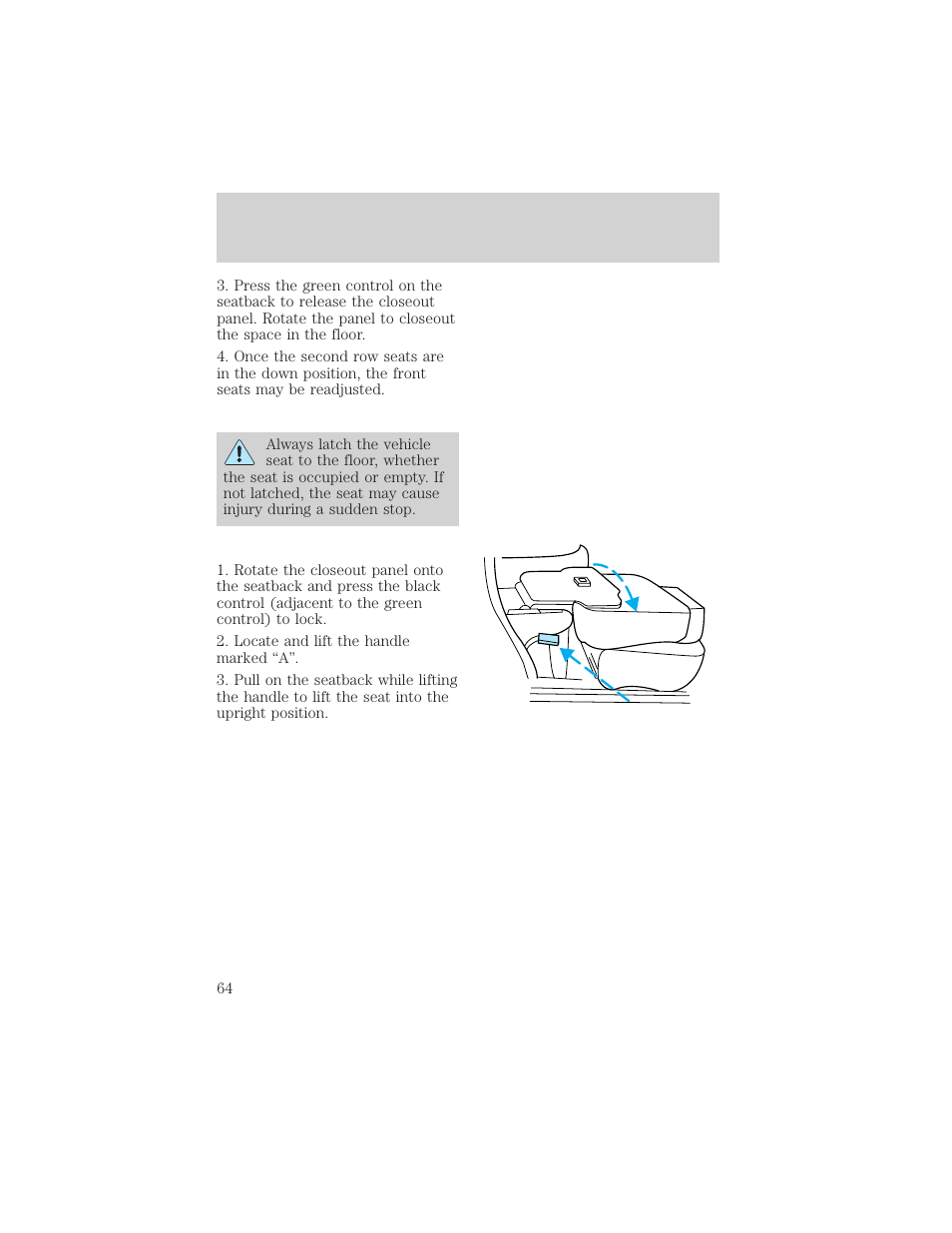 Seating and safety restraints | FORD 1998 Expedition User Manual | Page 64 / 216