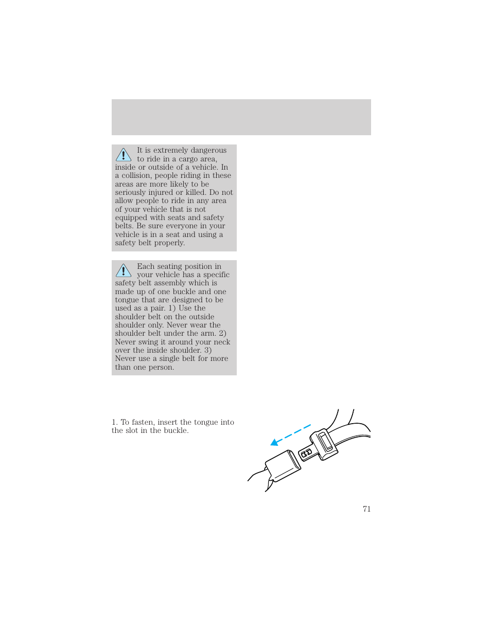 Seating and safety restraints | FORD 1998 Expedition User Manual | Page 71 / 216