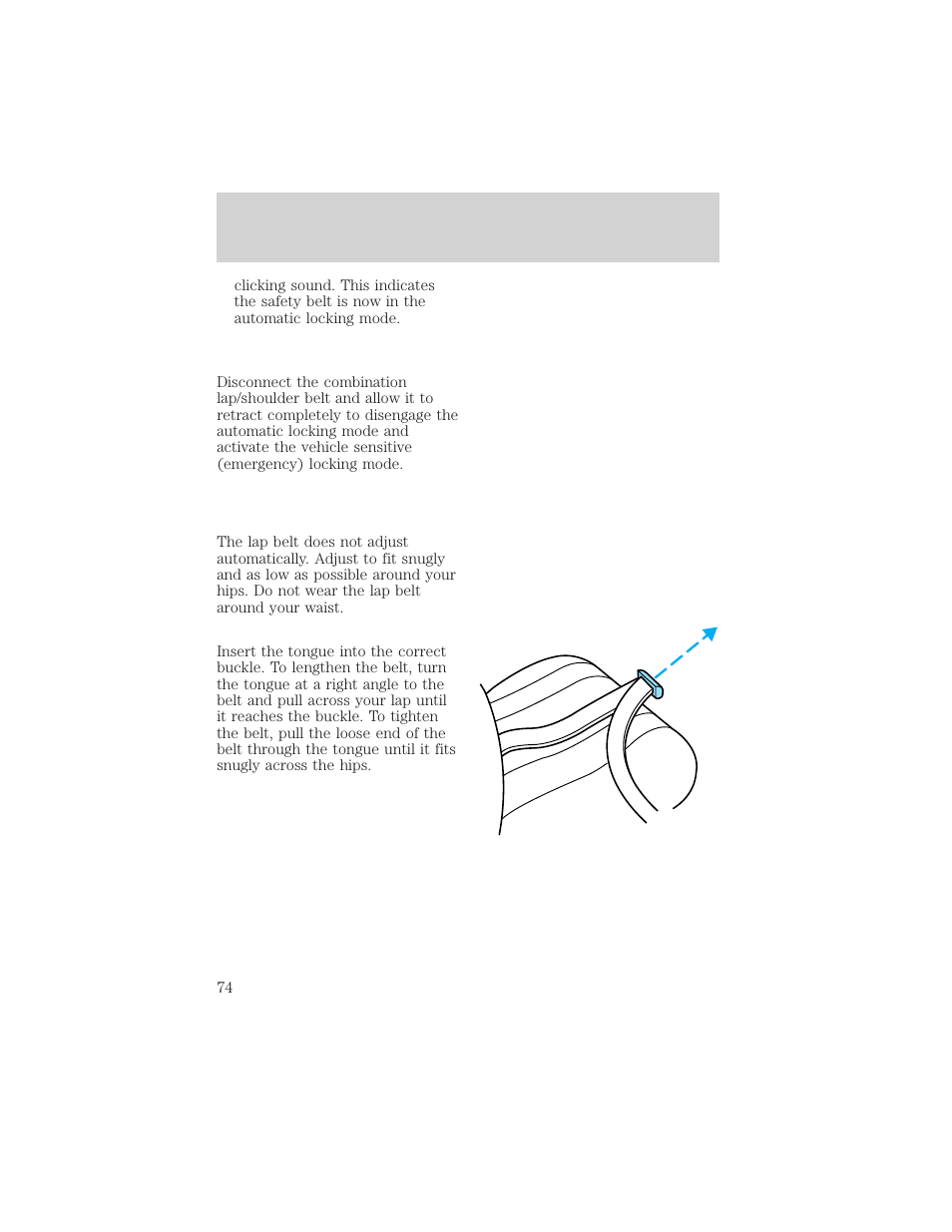 Seating and safety restraints | FORD 1998 Expedition User Manual | Page 74 / 216