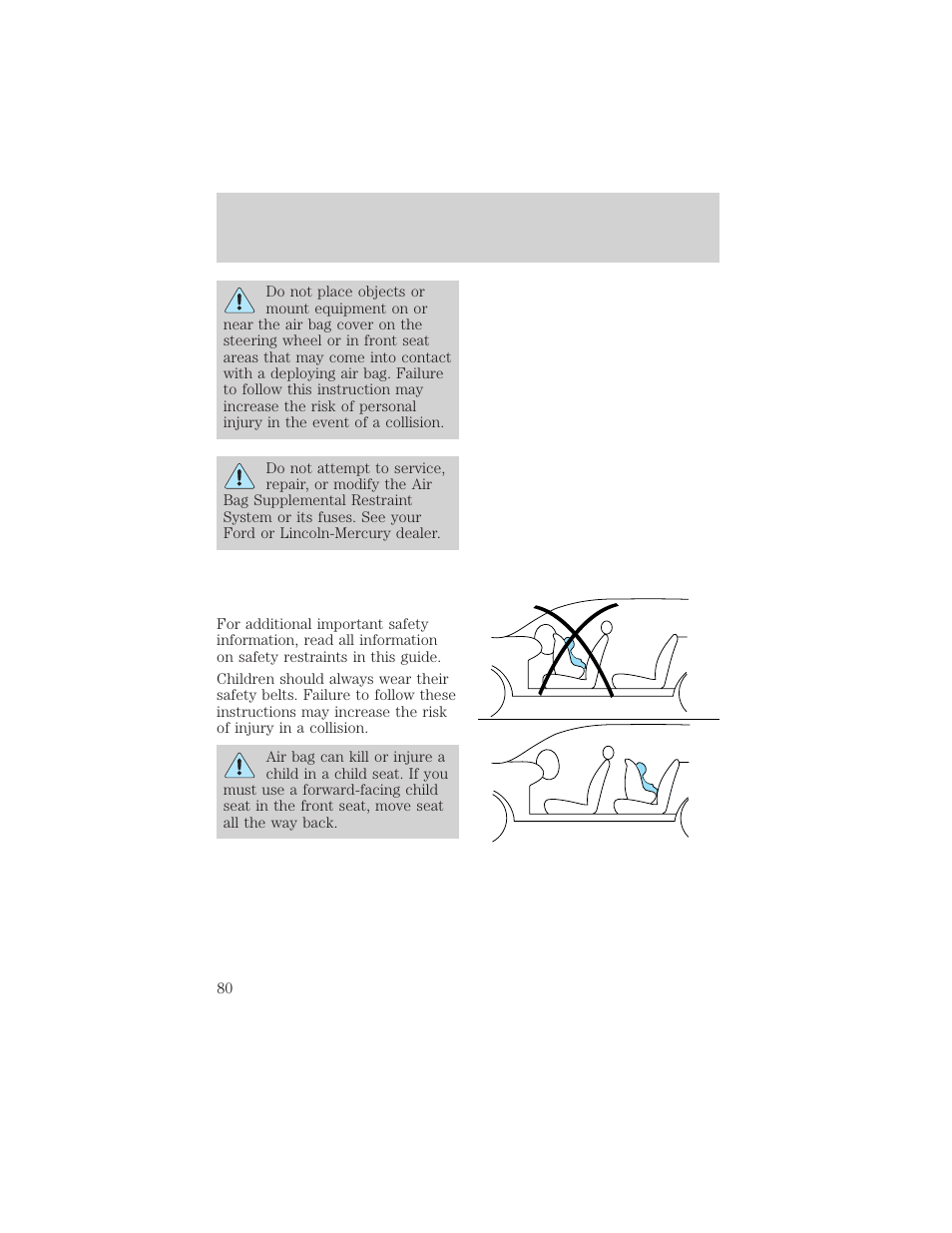 Seating and safety restraints | FORD 1998 Expedition User Manual | Page 80 / 216