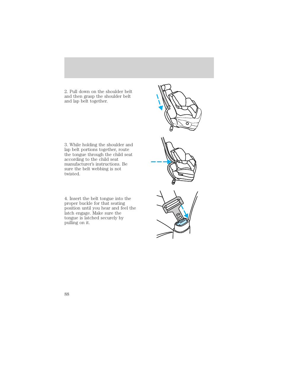 Seating and safety restraints | FORD 1998 Expedition User Manual | Page 88 / 216