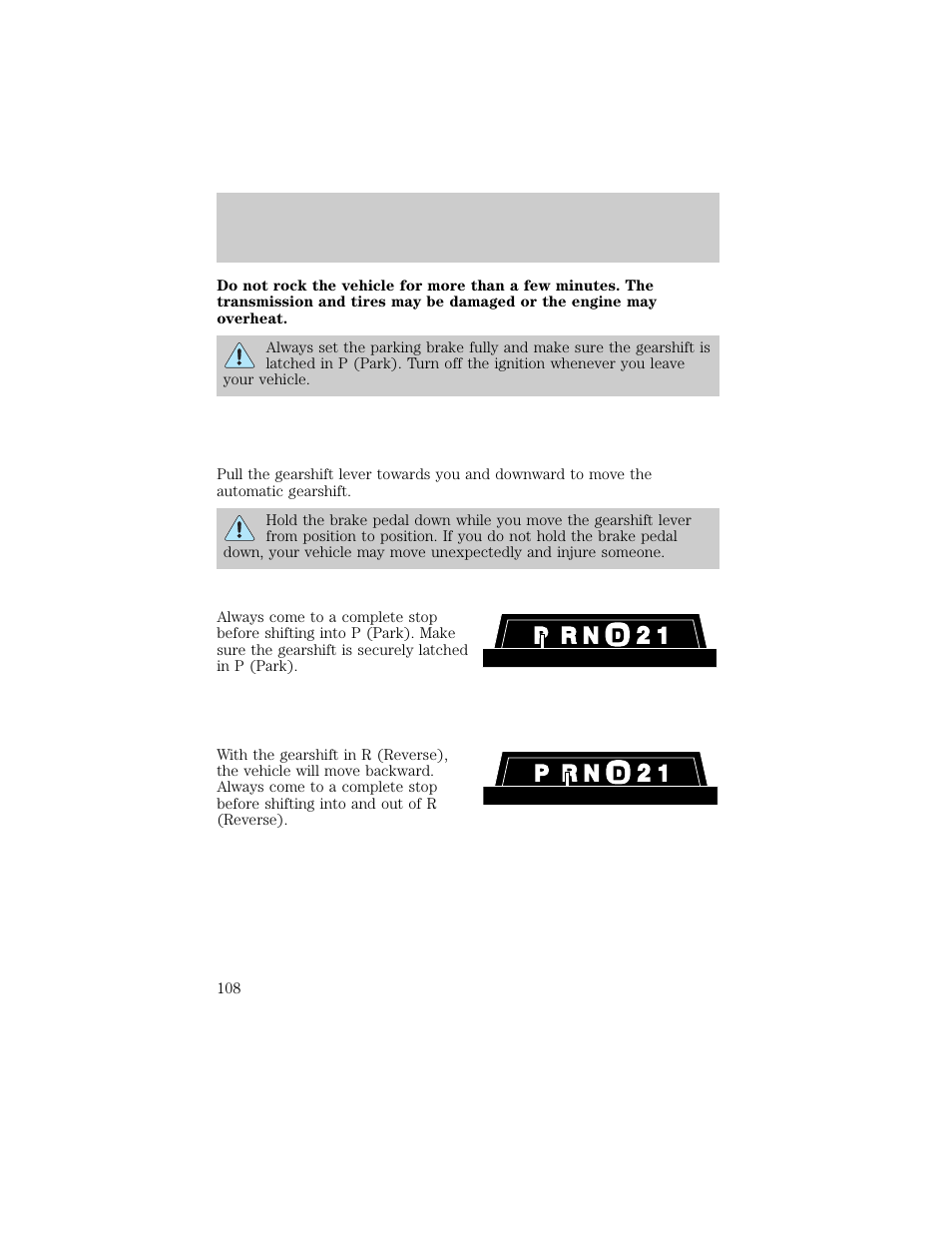 Driving | FORD 1998 Explorer User Manual | Page 108 / 210