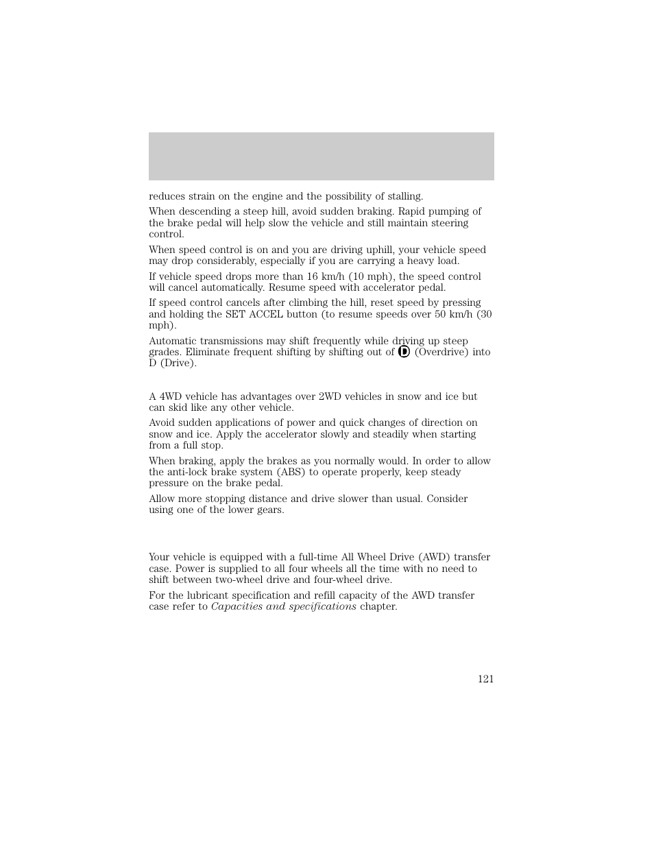 Driving | FORD 1998 Explorer User Manual | Page 121 / 210