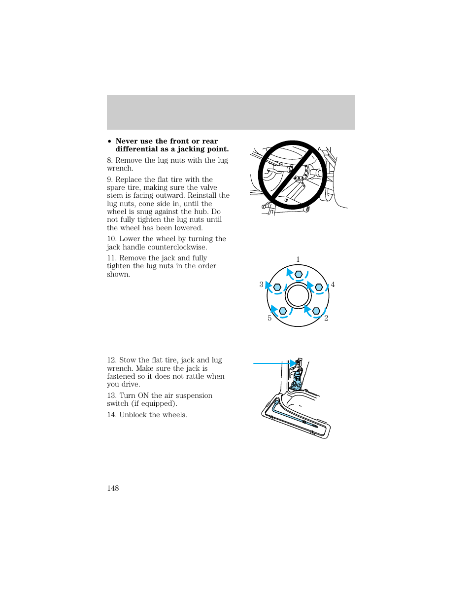 Roadside emergencies | FORD 1998 Explorer User Manual | Page 148 / 210