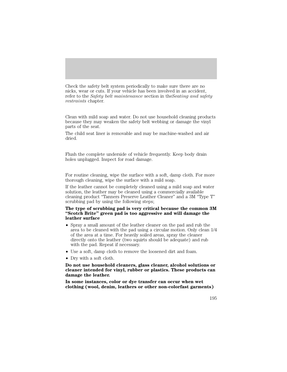 Maintenance and care | FORD 1998 Explorer User Manual | Page 195 / 210