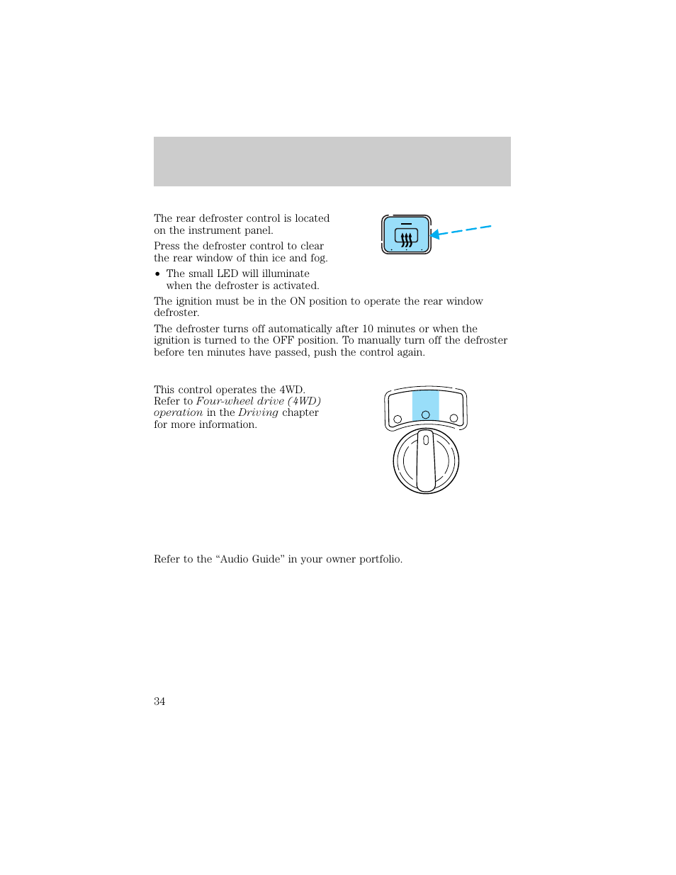 Controls and features | FORD 1998 Explorer User Manual | Page 34 / 210