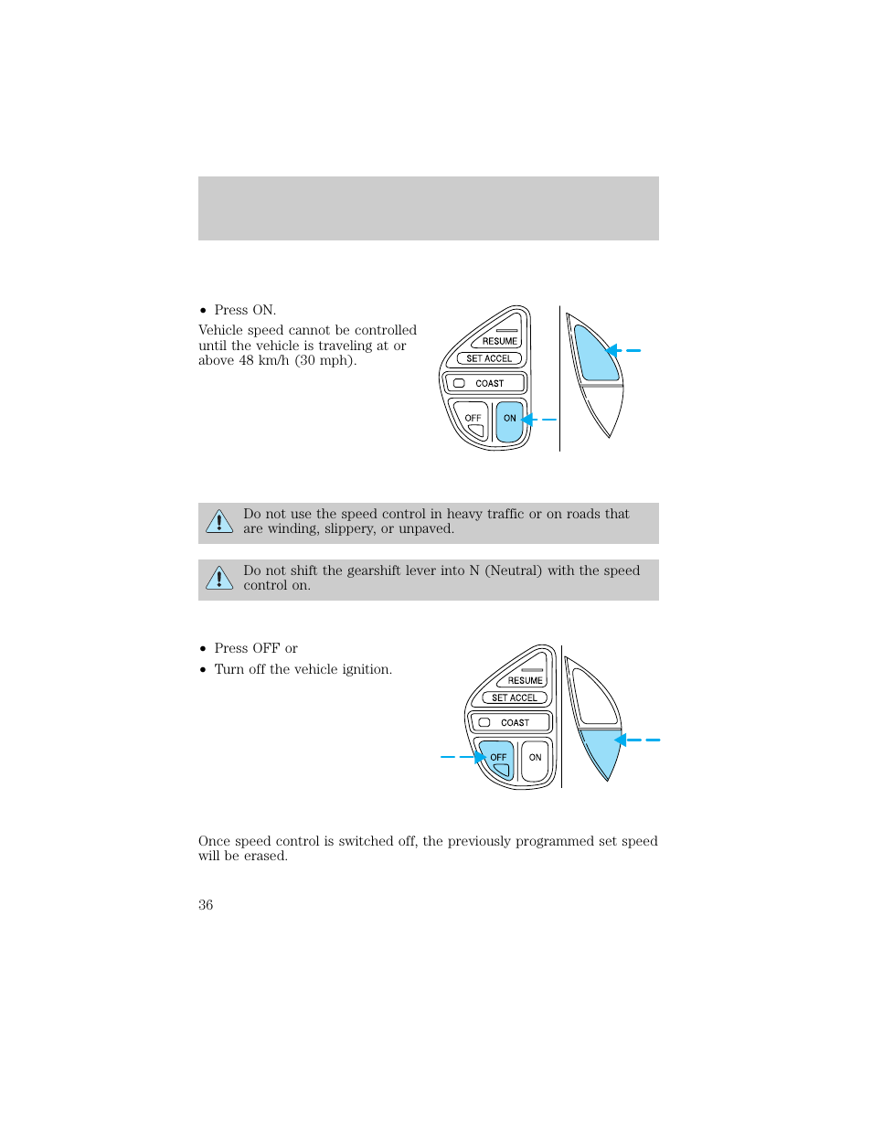 Controls and features | FORD 1998 Explorer User Manual | Page 36 / 210