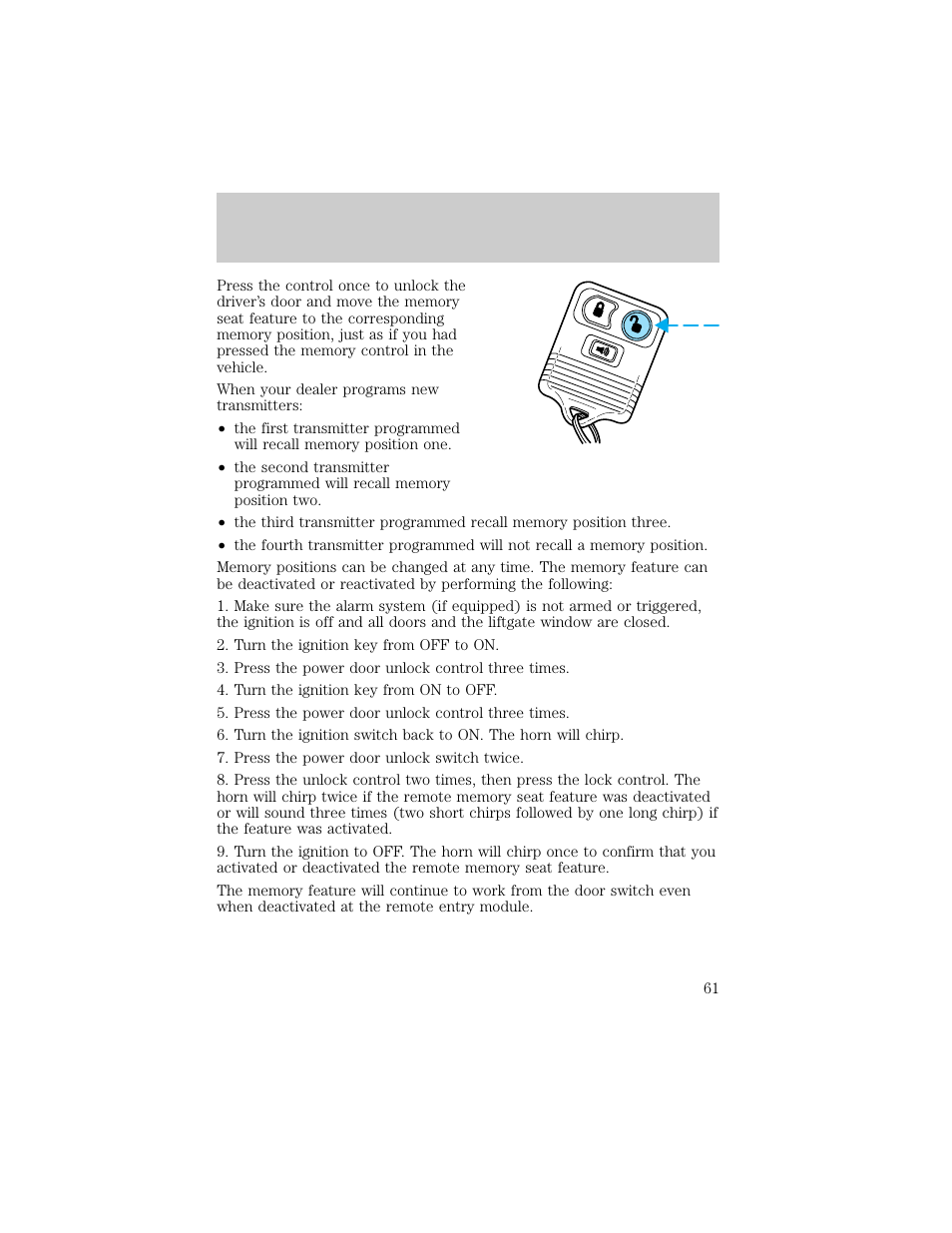 Controls and features | FORD 1998 Explorer User Manual | Page 61 / 210