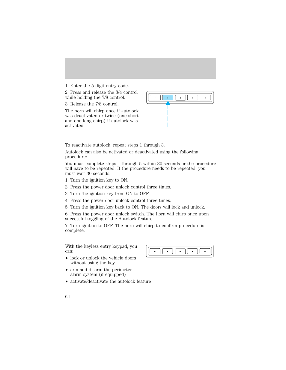 Controls and features | FORD 1998 Explorer User Manual | Page 64 / 210