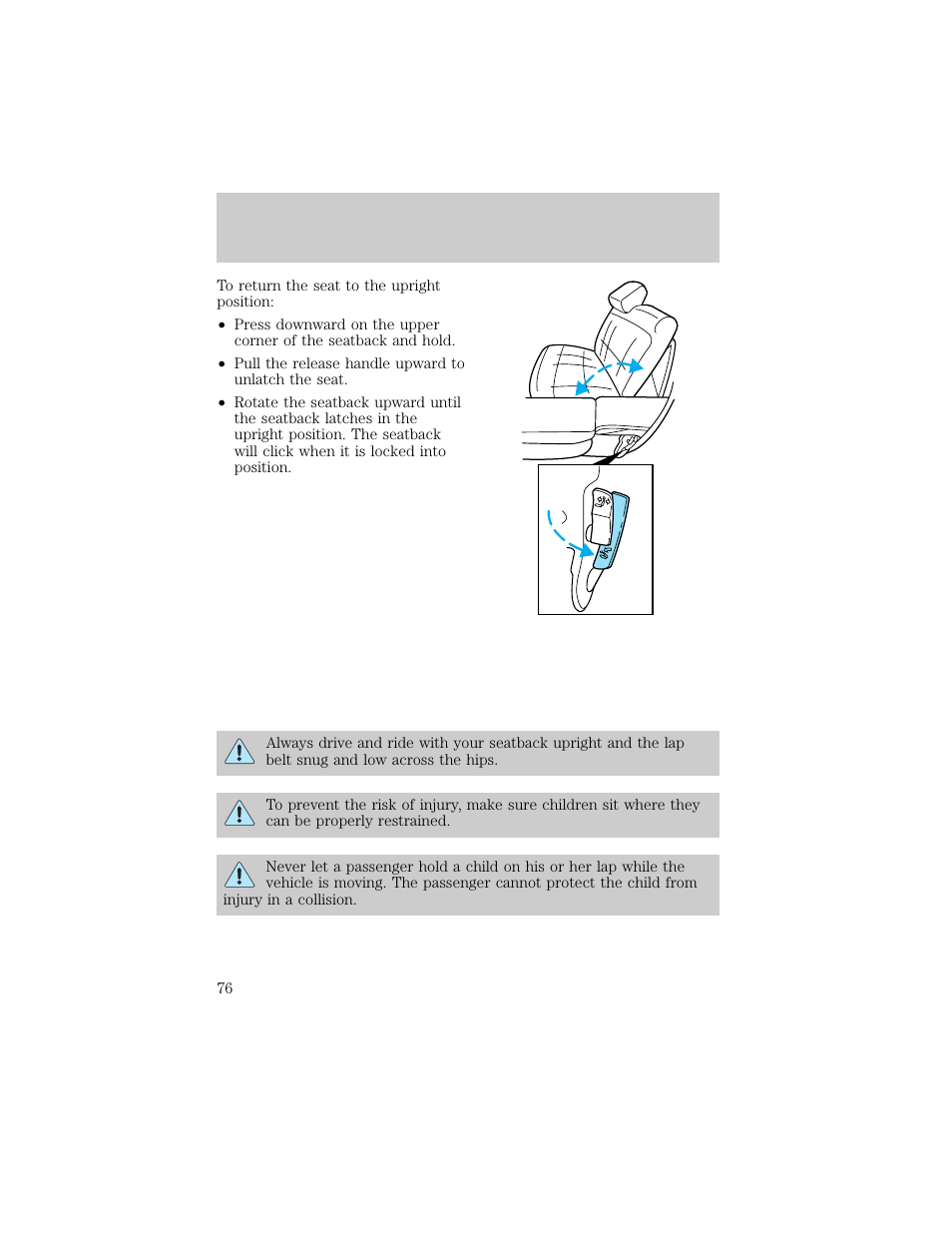 Seating and safety restraints | FORD 1998 Explorer User Manual | Page 76 / 210