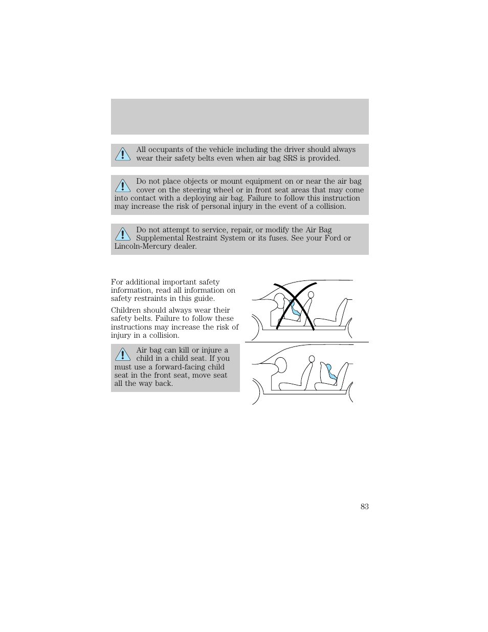 Seating and safety restraints | FORD 1998 Explorer User Manual | Page 83 / 210