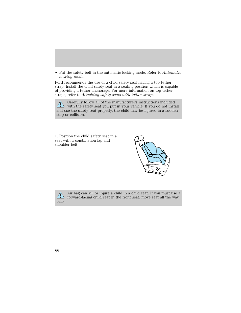 Seating and safety restraints | FORD 1998 Explorer User Manual | Page 88 / 210