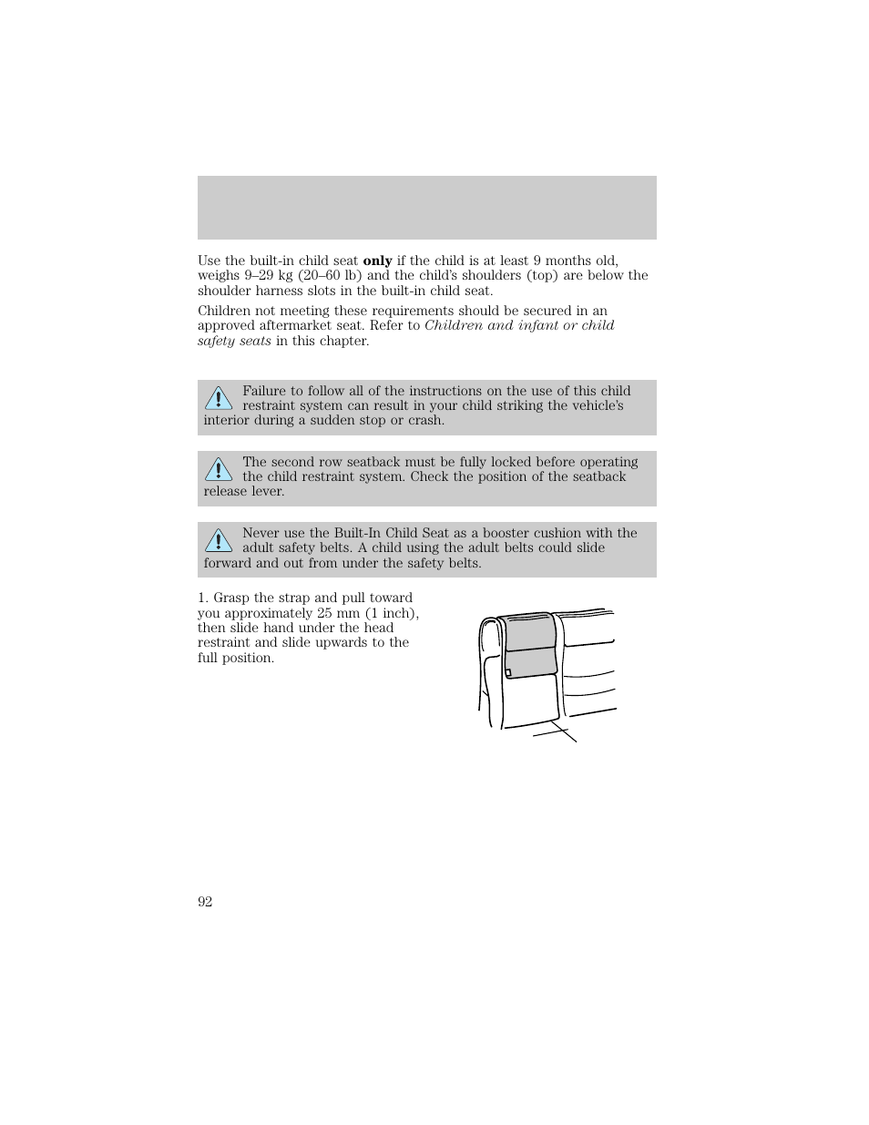 Seating and safety restraints | FORD 1998 Explorer User Manual | Page 92 / 210