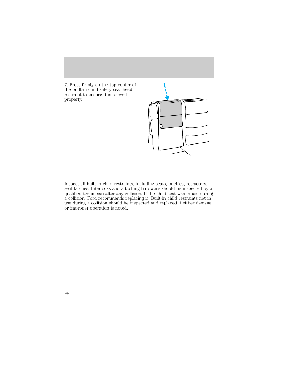 Seating and safety restraints | FORD 1998 Explorer User Manual | Page 98 / 210