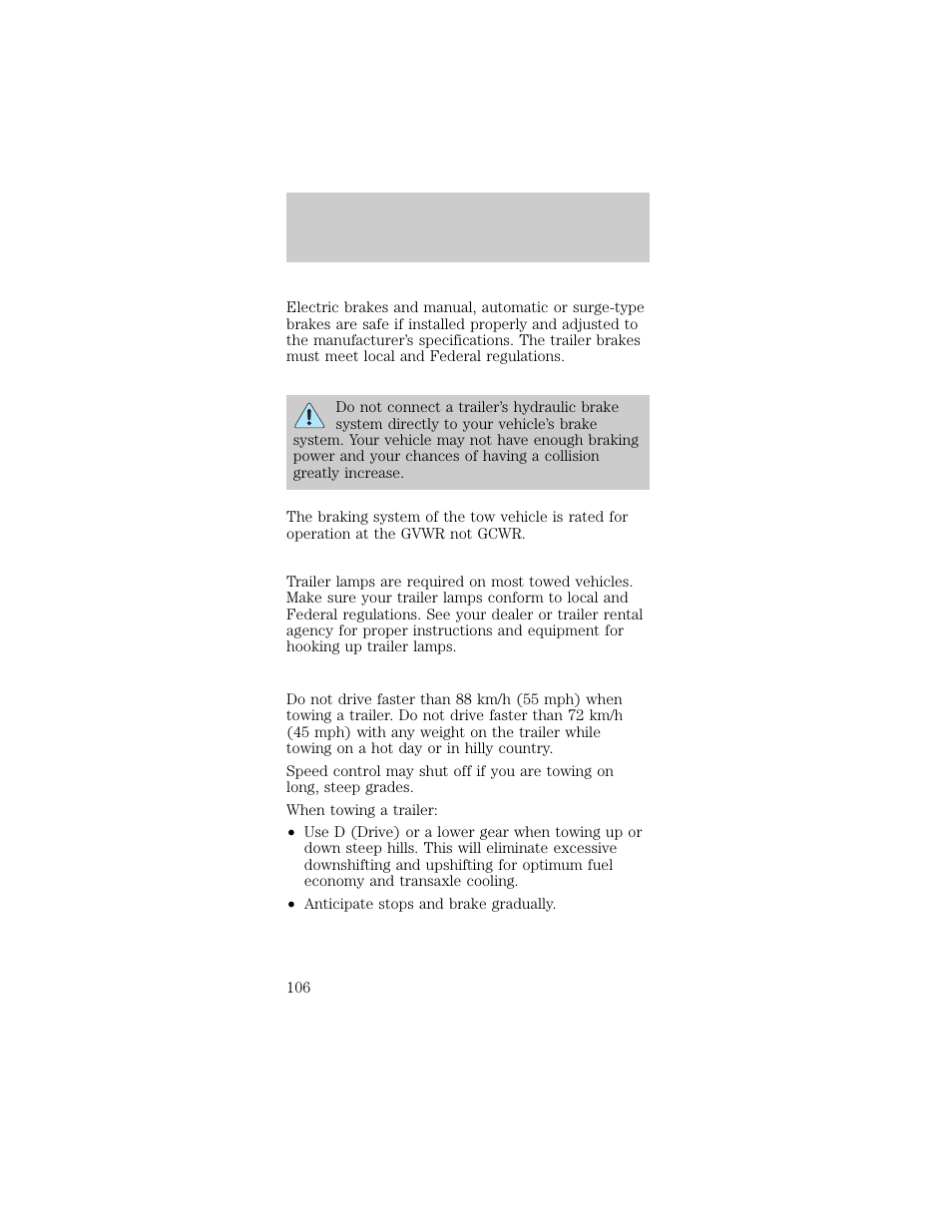 Driving | FORD 1998 Taurus User Manual | Page 106 / 192